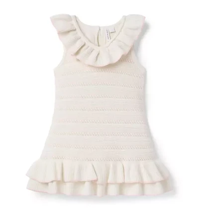 Striped Ruffle Sweater Dress