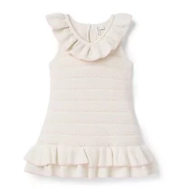 Striped Ruffle Sweater Dress