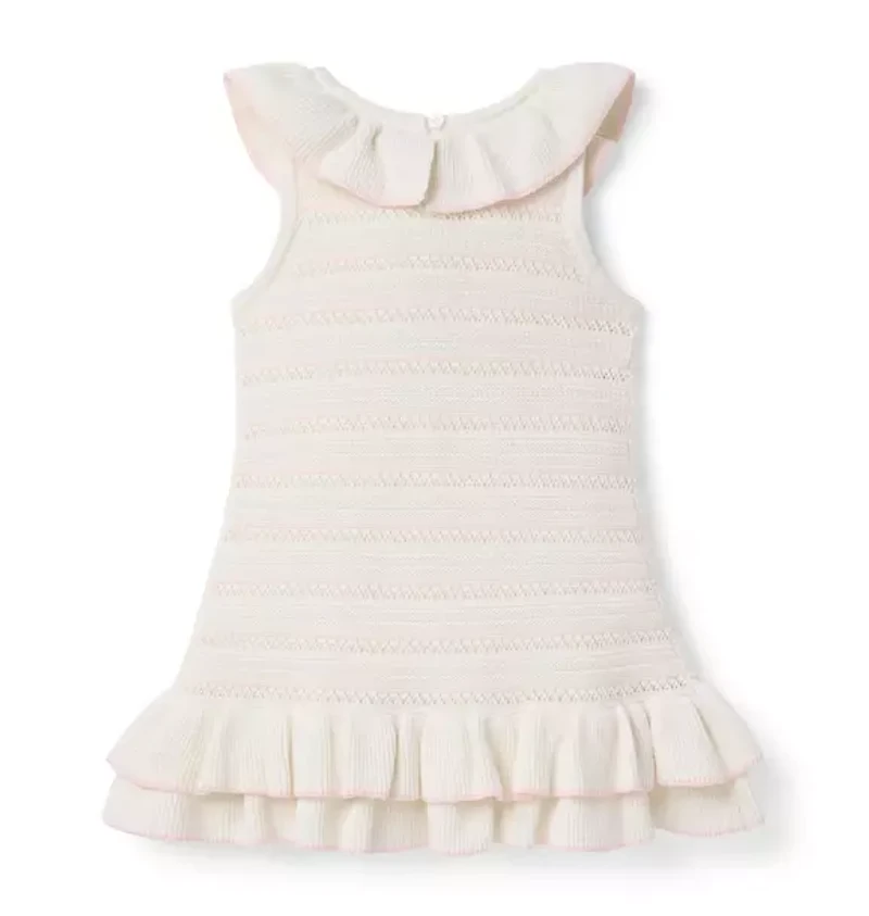 Striped Ruffle Sweater Dress