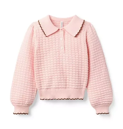 Textured Collared Sweater