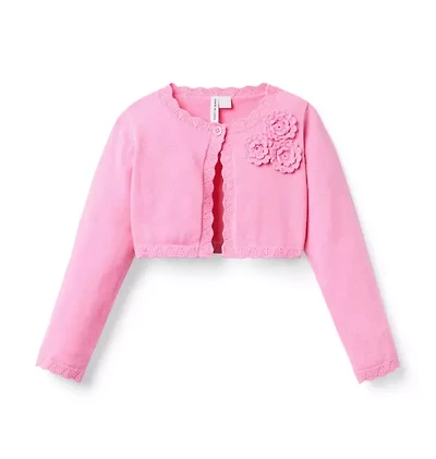 Crochet Flower Cropped Cardigan
