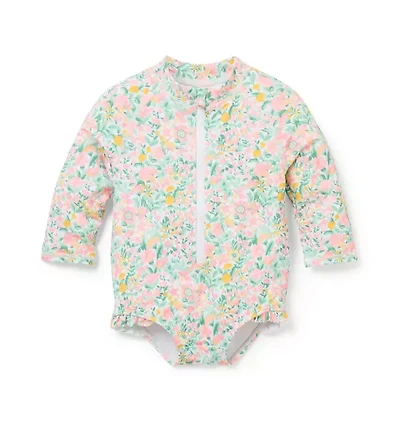 Baby Recycled Ditsy Floral Rash Guard Swimsuit