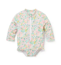 Baby Recycled Ditsy Floral Rash Guard Swimsuit