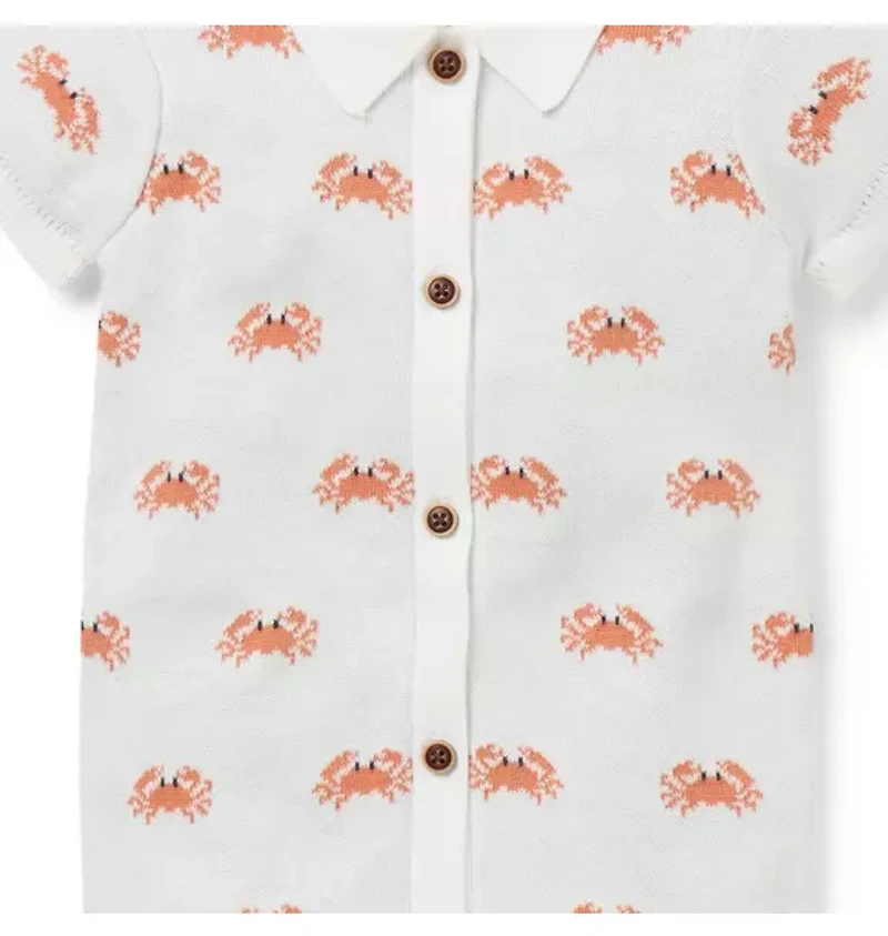 Baby Crab Knit Romper