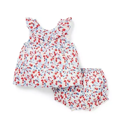 Baby Ditsy Floral Ruffle Matching Set