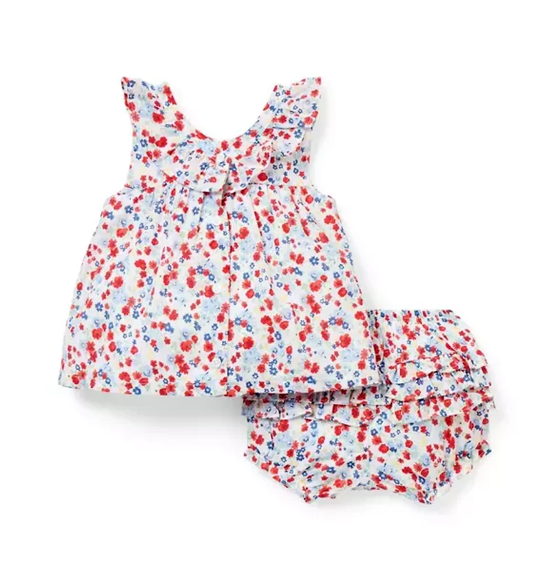 Baby Ditsy Floral Ruffle Matching Set