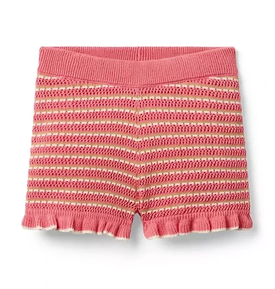 Striped Ruffle Sweater Short