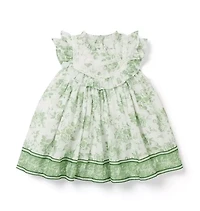 Baby Floral Toile Ruffle Dress