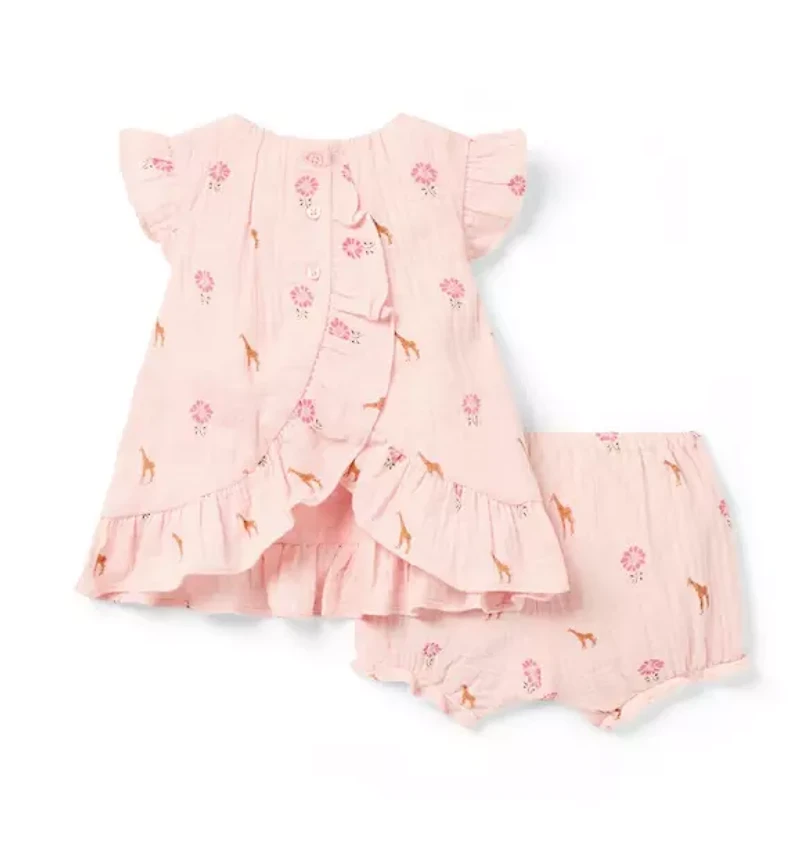 Baby Giraffe Floral Matching Set