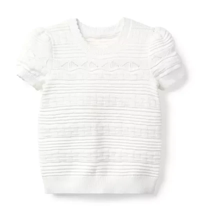 Textured Puff Sleeve Sweater Top