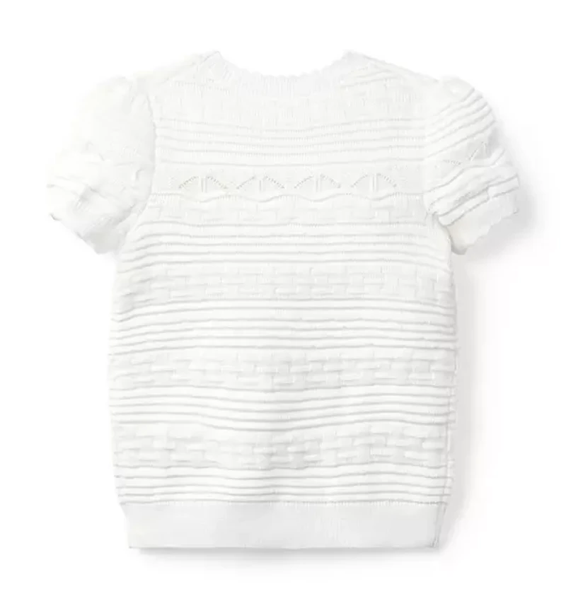 Textured Puff Sleeve Sweater Top