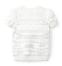 Textured Puff Sleeve Sweater Top