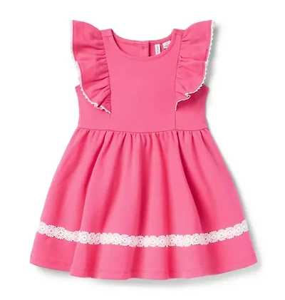 Lace Trim Ponte Dress