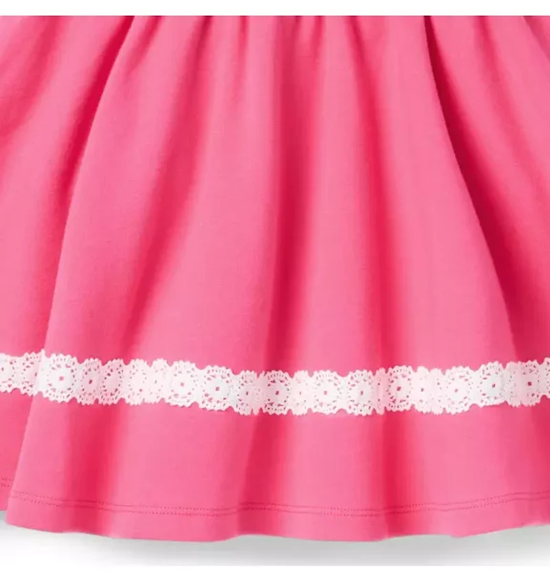 Lace Trim Ponte Dress