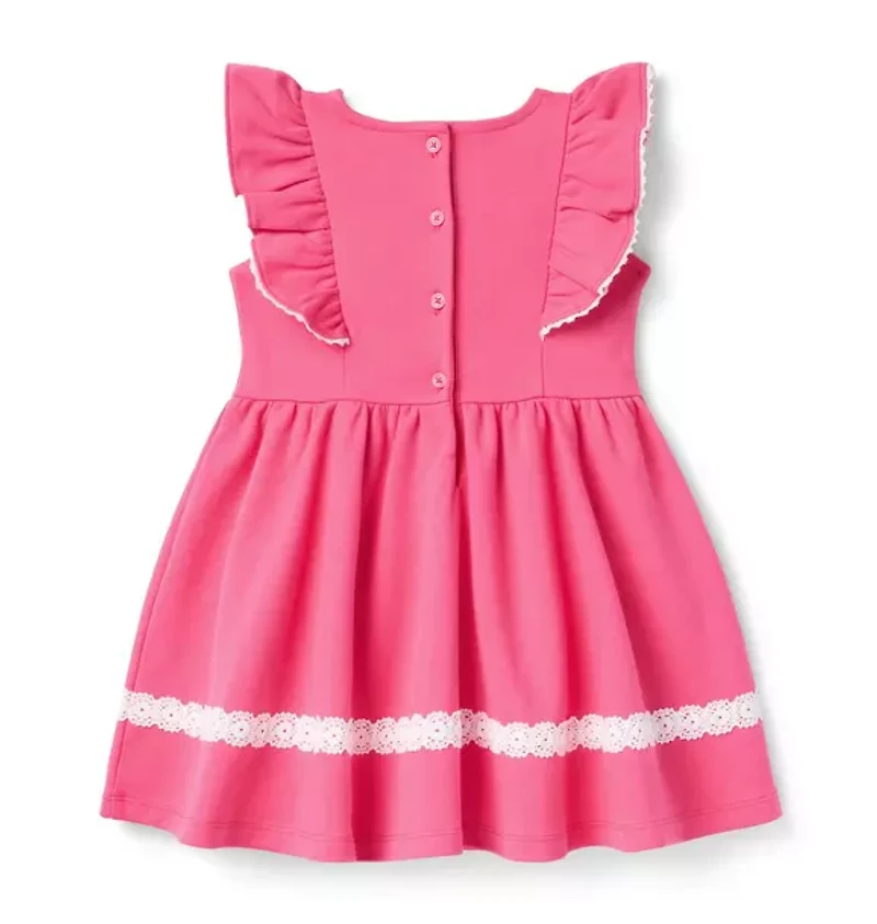 Lace Trim Ponte Dress