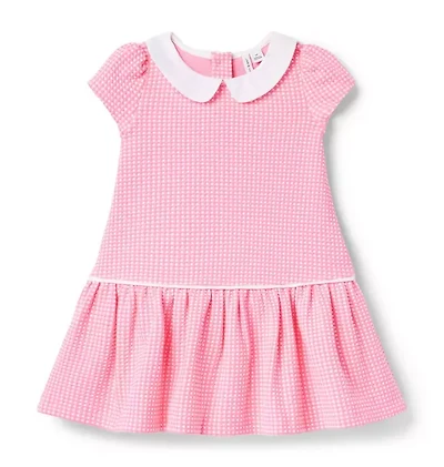 Textured Check Dropwaist Dress