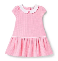 Textured Check Dropwaist Dress