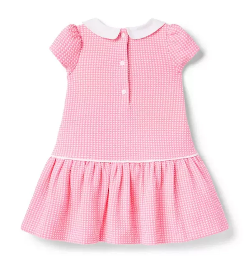 Textured Check Dropwaist Dress