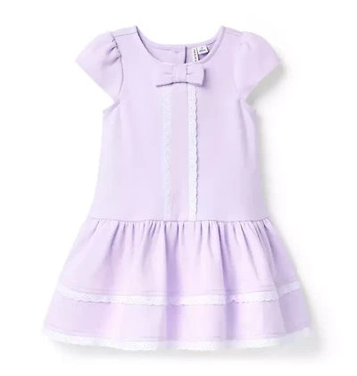 Eyelet Trim Ponte Dress