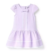 Eyelet Trim Ponte Dress