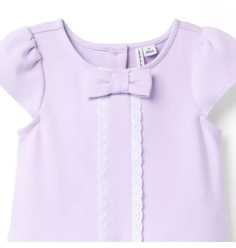 Eyelet Trim Ponte Dress