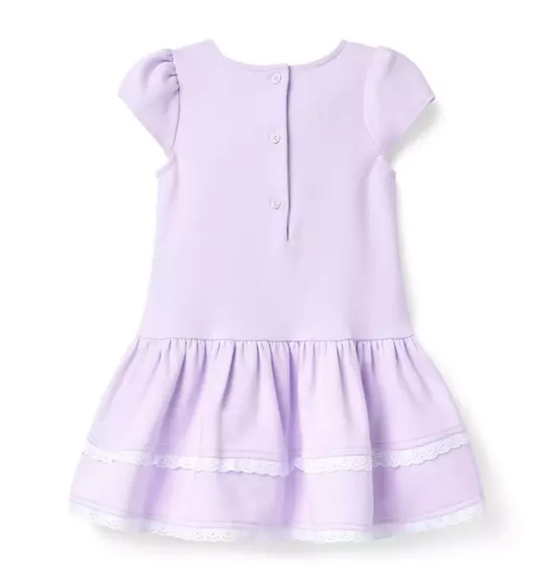 Eyelet Trim Ponte Dress