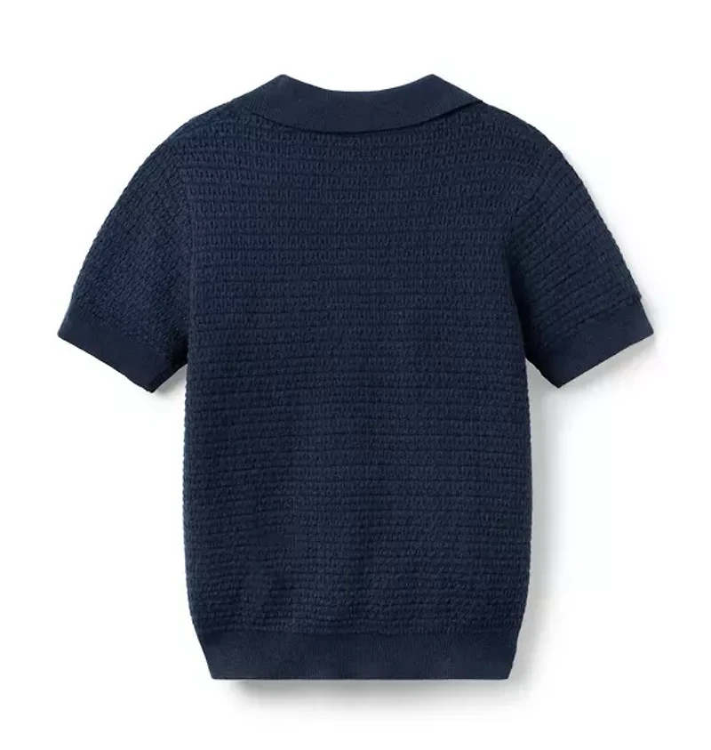 Textured Knit Polo