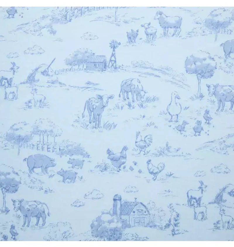 Baby Farm Animal Toile Blanket