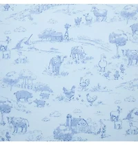 Baby Farm Animal Toile Blanket