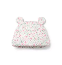 Baby Floral Pointelle Bear Ear Beanie