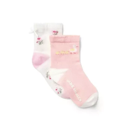 Baby Floral And Duck Sock 2-Pack