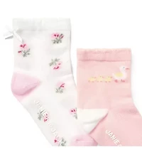 Baby Floral And Duck Sock 2-Pack