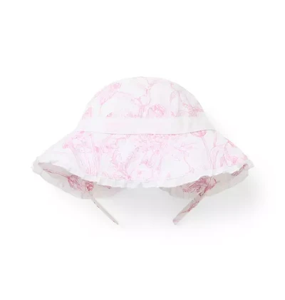 Baby Bunny Toile Sun Hat