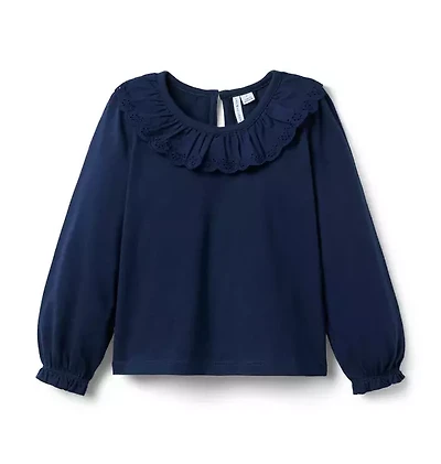 Eyelet Collar Top