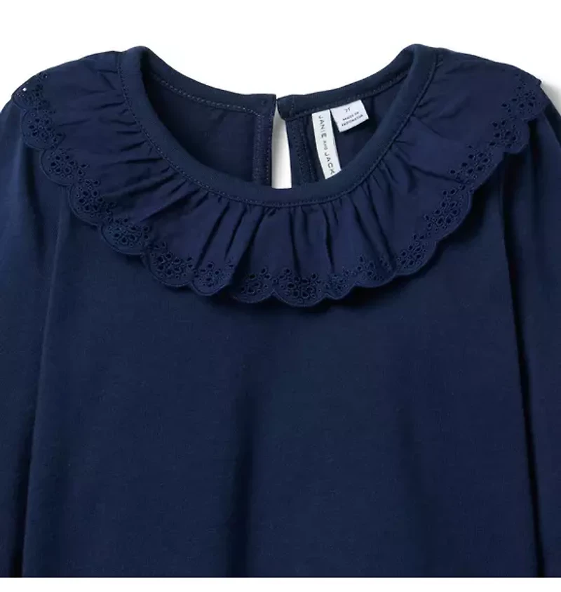 Eyelet Collar Top