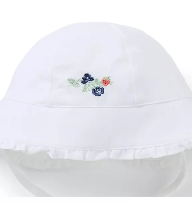 Baby Embroidered Strawberry Sun Hat