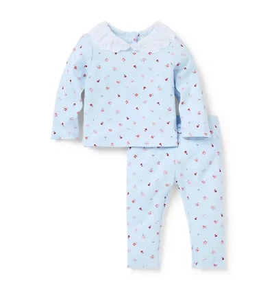 Baby Ladybug Pointelle Matching Set