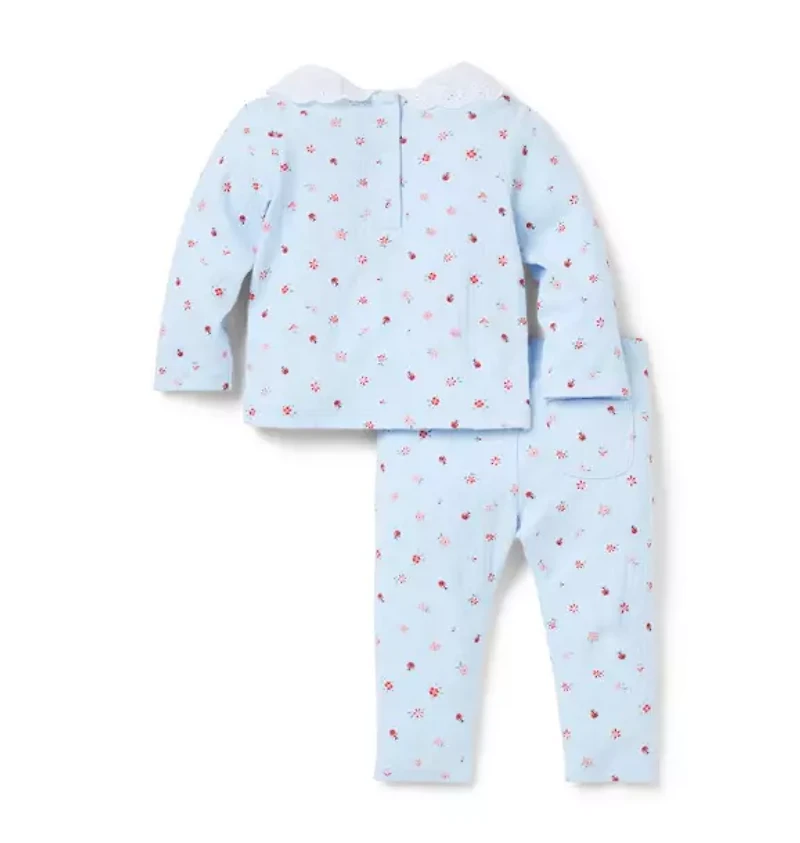 Baby Ladybug Pointelle Matching Set