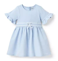 Ruffle Cuff Ponte Dress