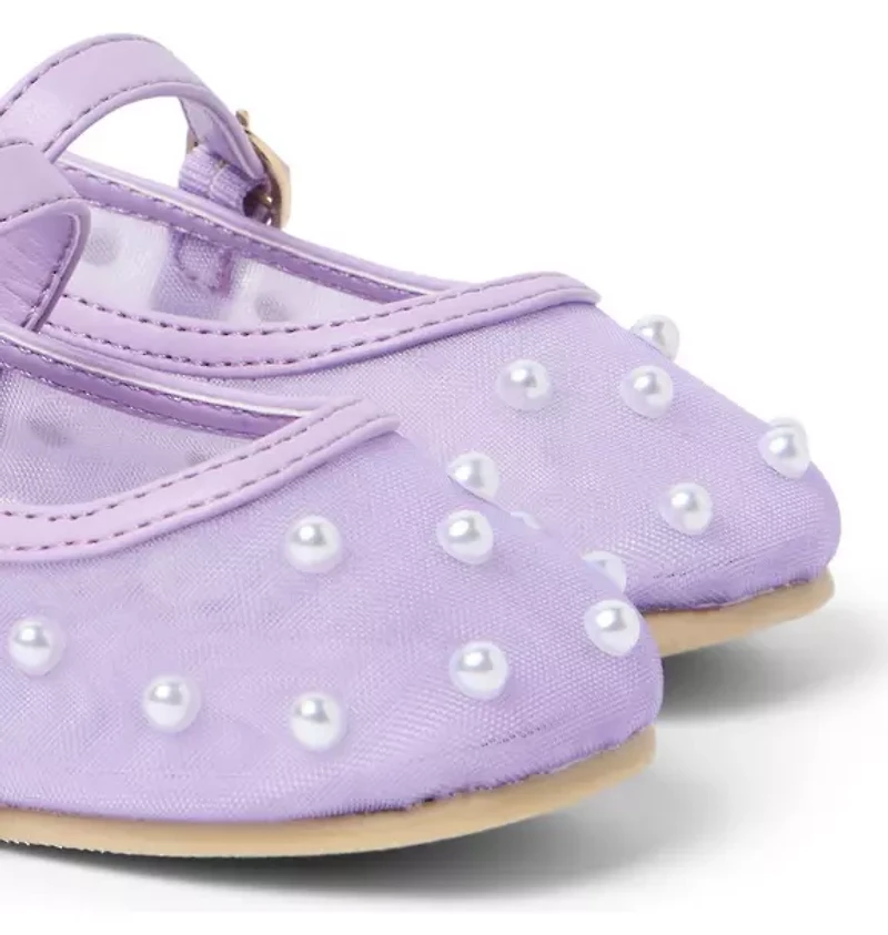 Mesh Pearl Ballet Flat