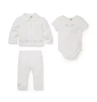 Baby Embroidered Floral 3-Piece Set