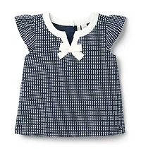 Gingham Jacquard Bow Top