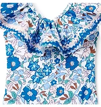 Recycled Floral Ruffle Swimsuit