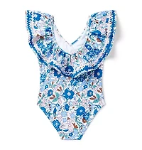 Recycled Floral Ruffle Swimsuit