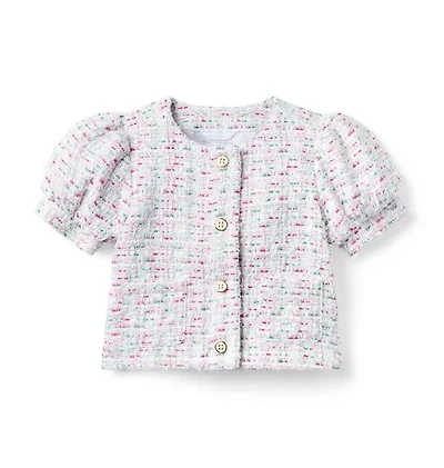 Tweed Puff Sleeve Jacket