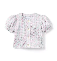 Tweed Puff Sleeve Jacket