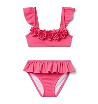 Recycled Rosette Ruffle 2-Piece Swimsuit