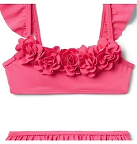 Recycled Rosette Ruffle 2-Piece Swimsuit