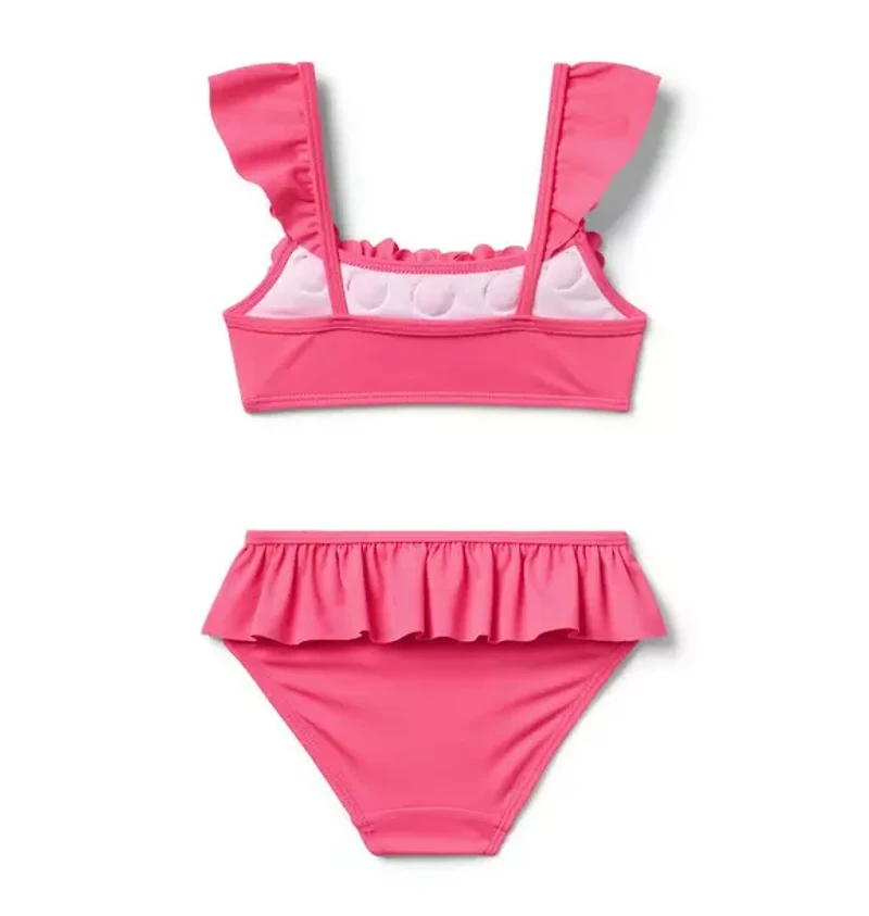 Recycled Rosette Ruffle 2-Piece Swimsuit