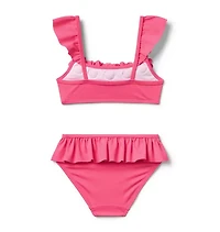 Recycled Rosette Ruffle 2-Piece Swimsuit